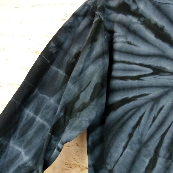 Colortone Rick & Morty Hoodie Mens S Blue Black Tie-Dye Graphic Pullover Sweater - Picture 8 of 12